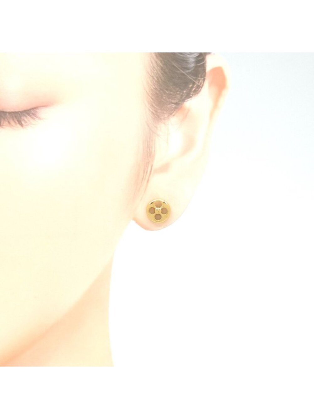 Louis Vuitton Single Earrings Crazy in Lock Set Monogram Flower Gold Colored